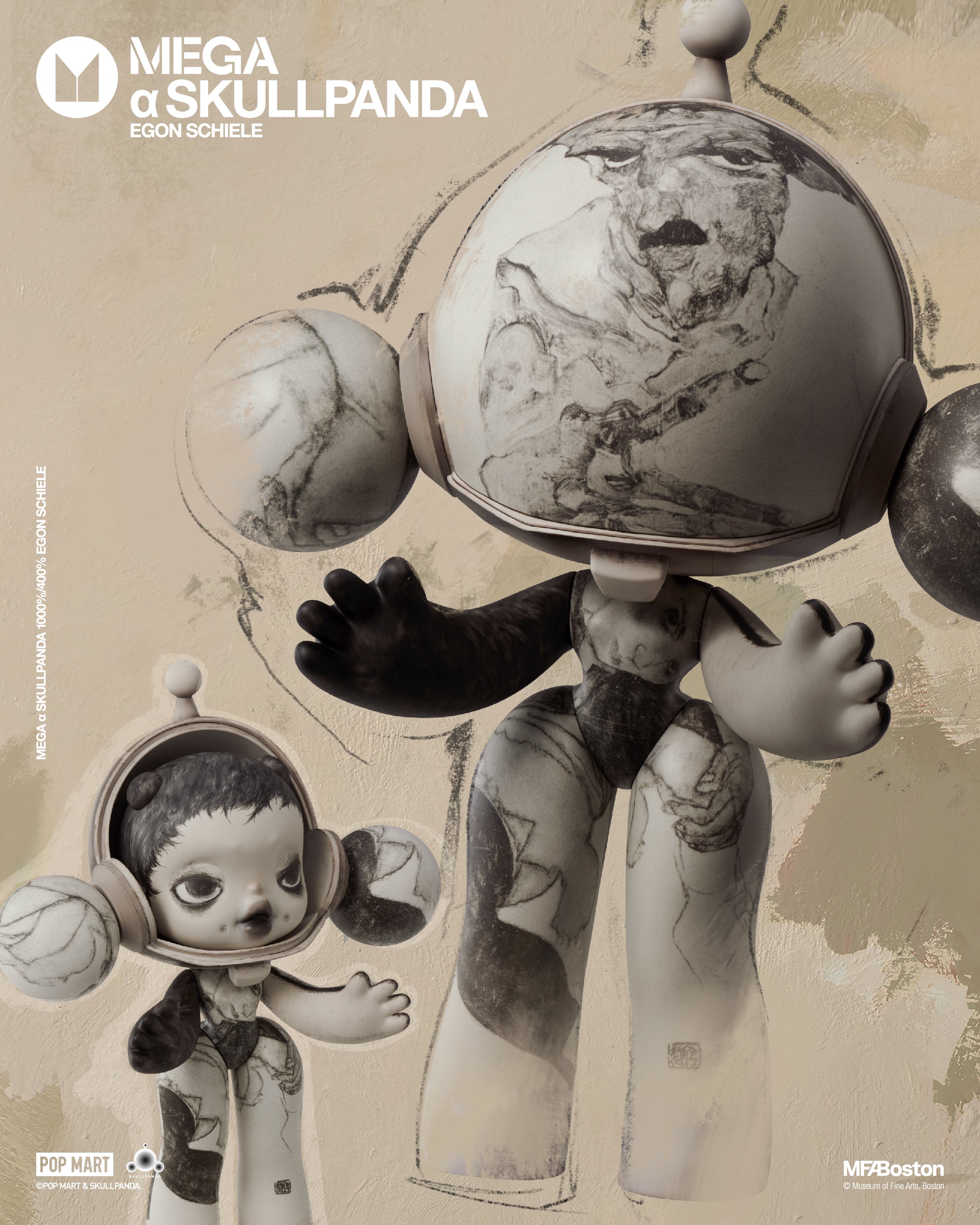  POP MART MEGA α SKULLPANDA 1000% Egon Schiele、mySite、greenlandpopulation