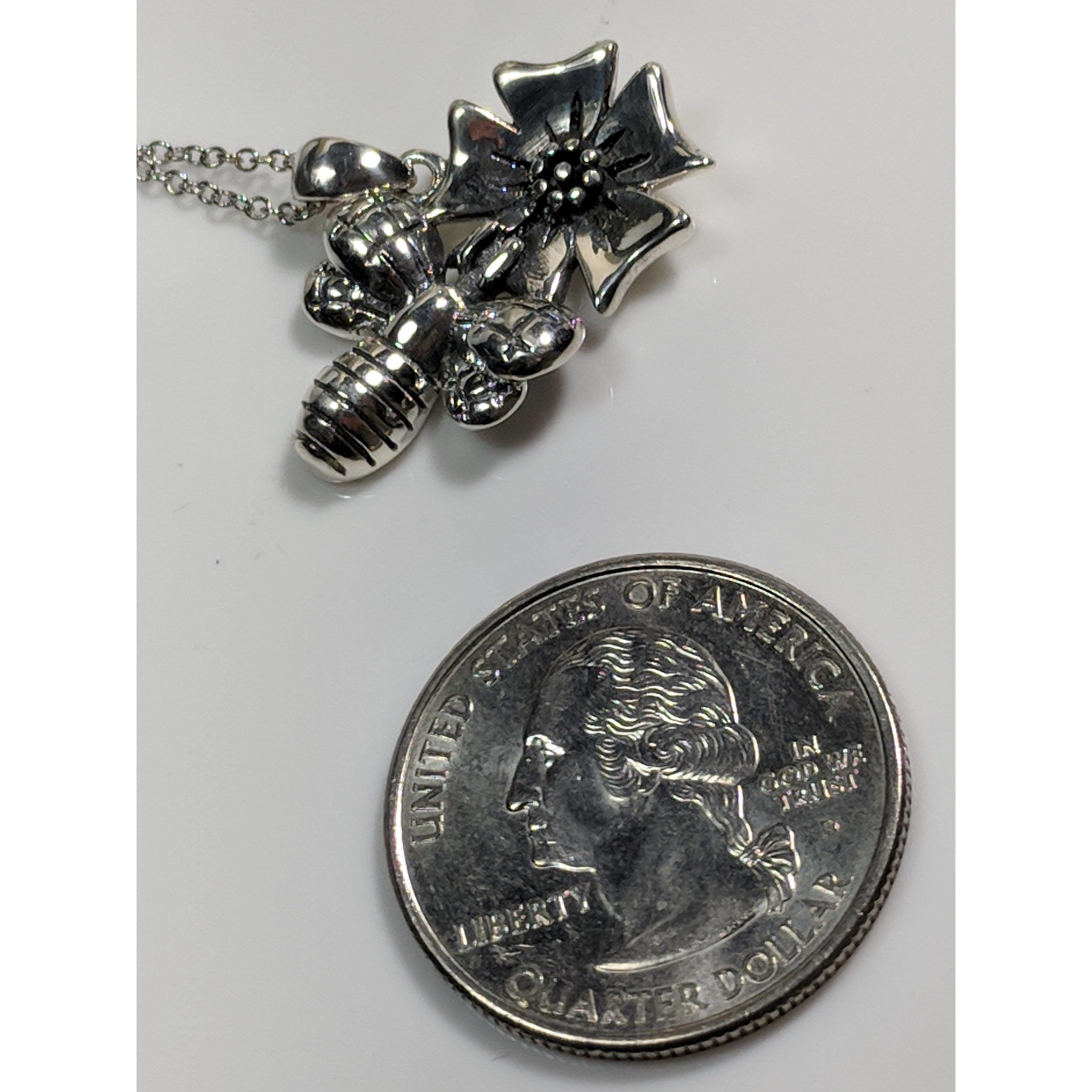 Honey Bee Necklace and Earrings SET-Cutest Little Bees! Sterling Silver、mySite、g9winljtr