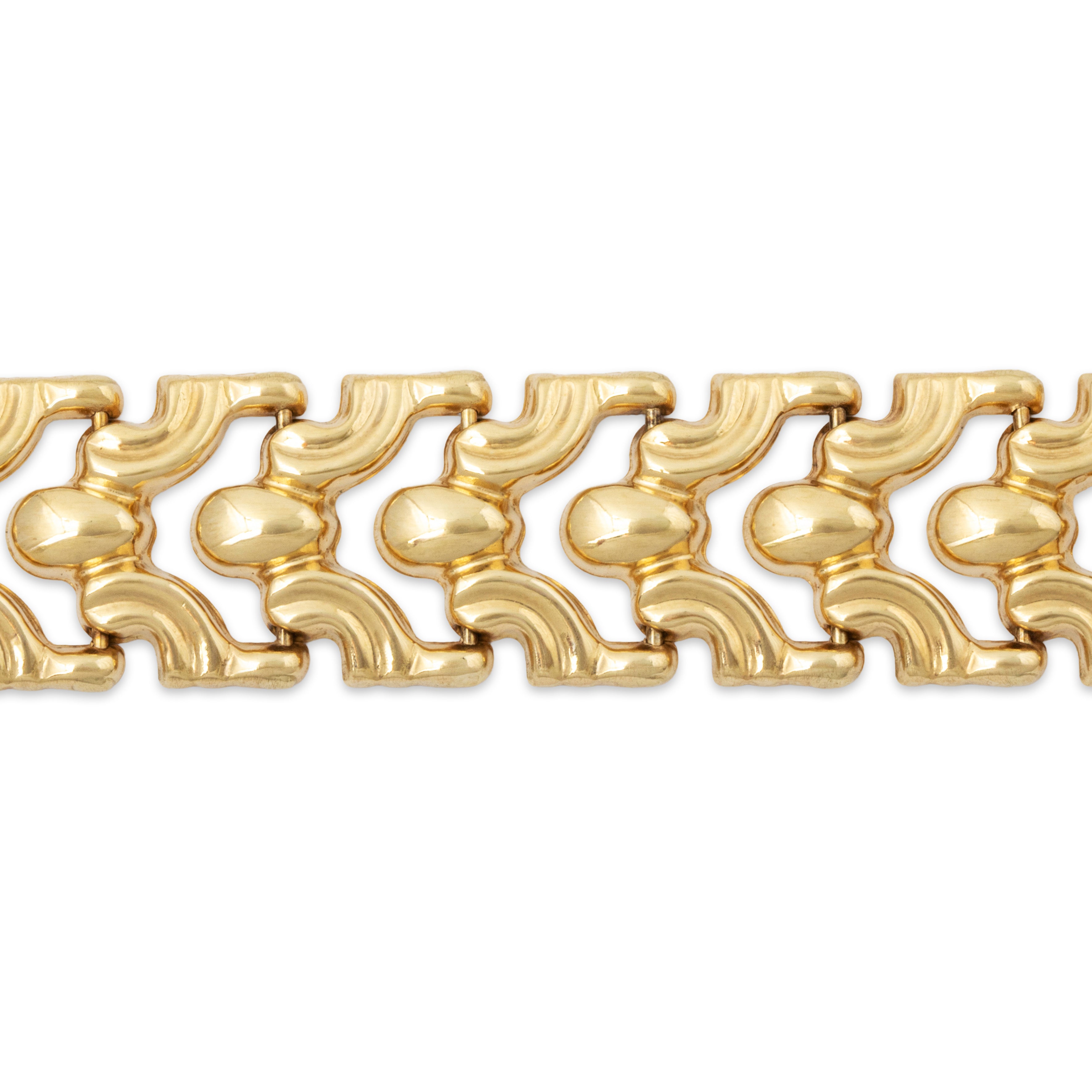 Vintage Italian 14k Yellow Gold Openwork Bracelet 6.5、mySite、hinf8tx79