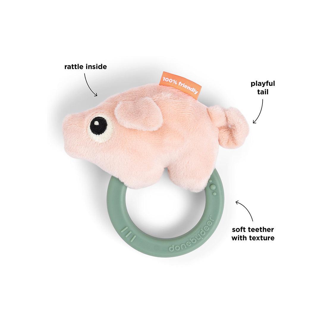  Done By Deer Sensory Rattle with Teether - Pigee Colour Mix、mySite、merchandisen