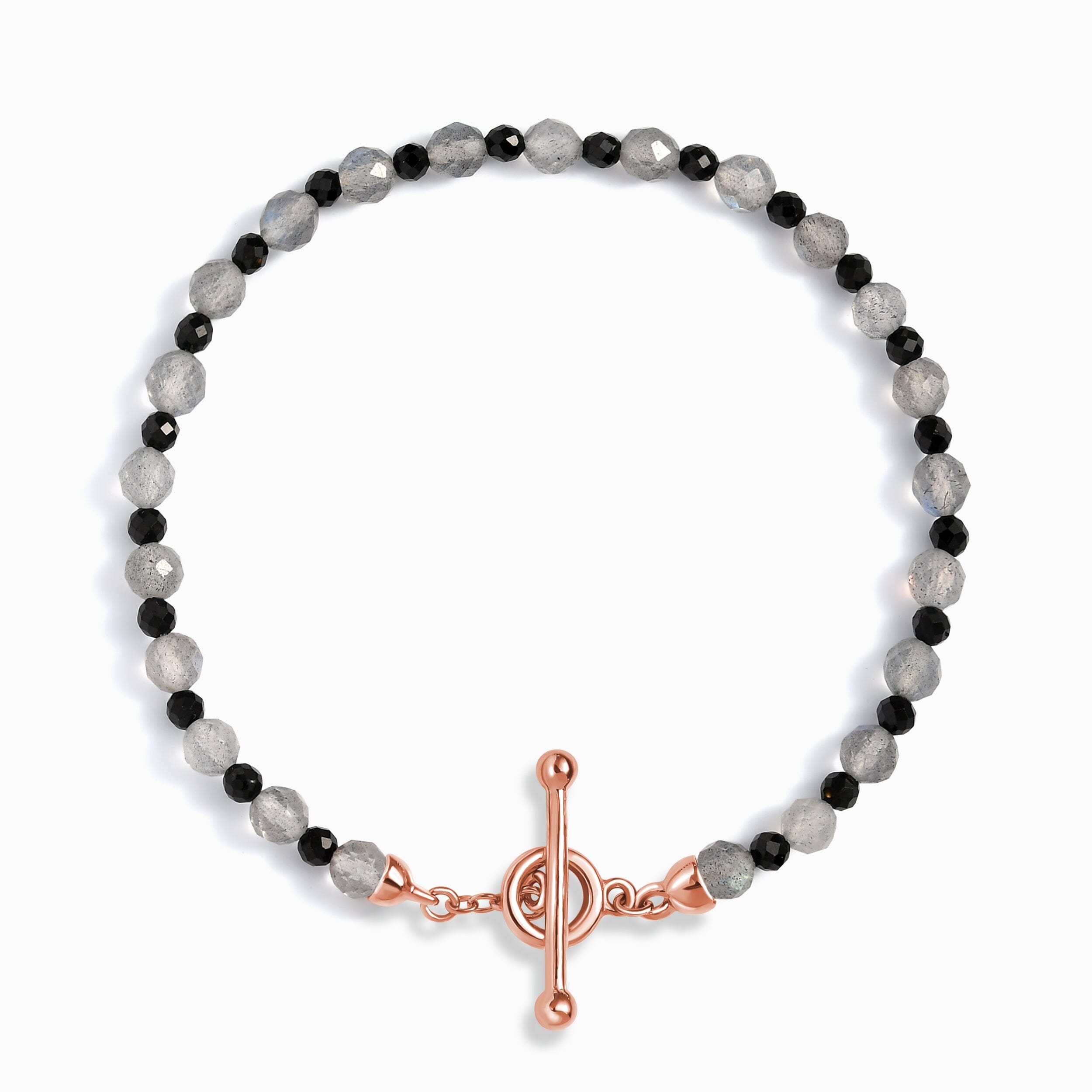 Labradorite Black Spinel T-Lock Beads Bracelet - Power Shield、mySite、hinf8tx79