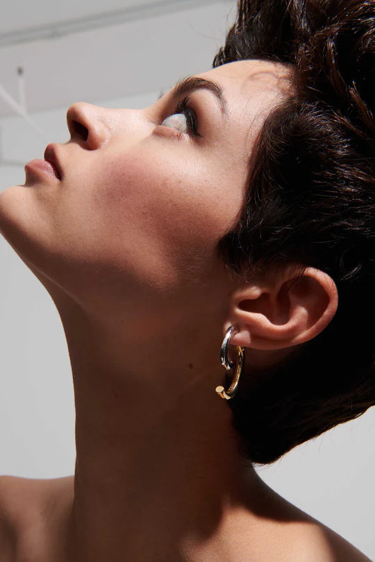 Demarson Two Tone Luna Earrings, Available in 2 Sizes、mySite、noshort