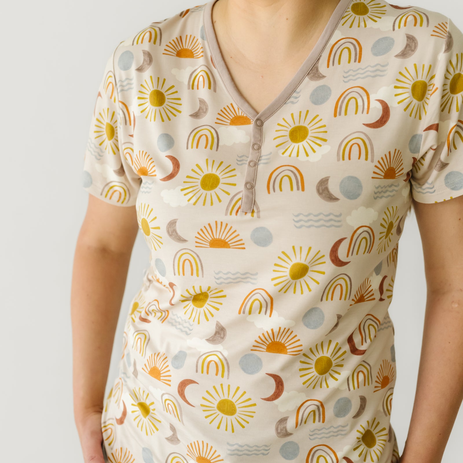Desert Sunrise Women's Short Sleeve Pajama Top、mySite、g9winljtr