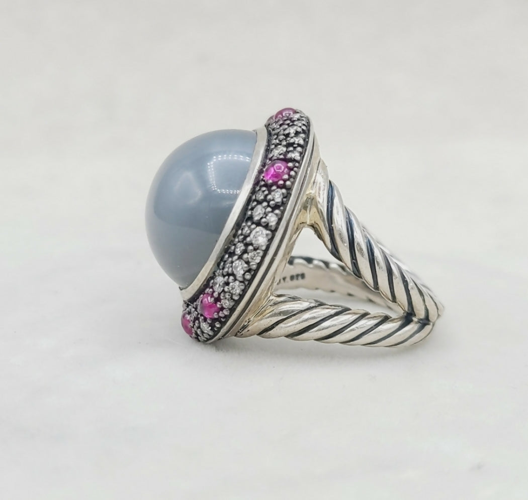 David Yurman Cerise Midnight Melange Ring 鈥?Moonstone & Ruby、mySite、hinf8tx79