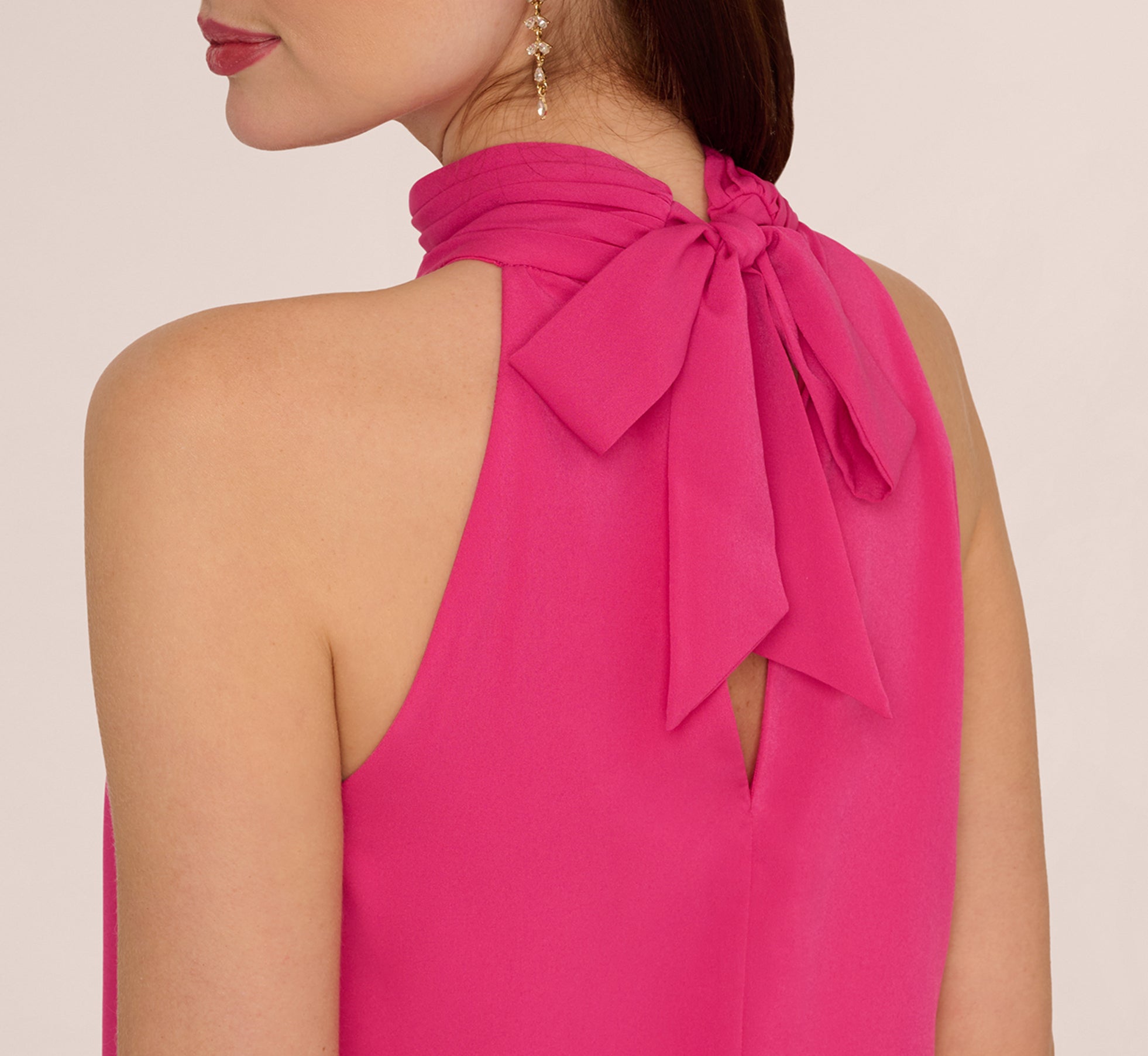 Chiffon Halter Trapeze Dress In Hot Pink、mySite、solidvoid