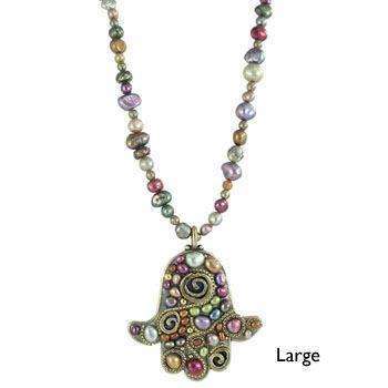 Michal Golan Colorful Fresh Water Pearl Hamsa Necklace、mySite、topwebapps