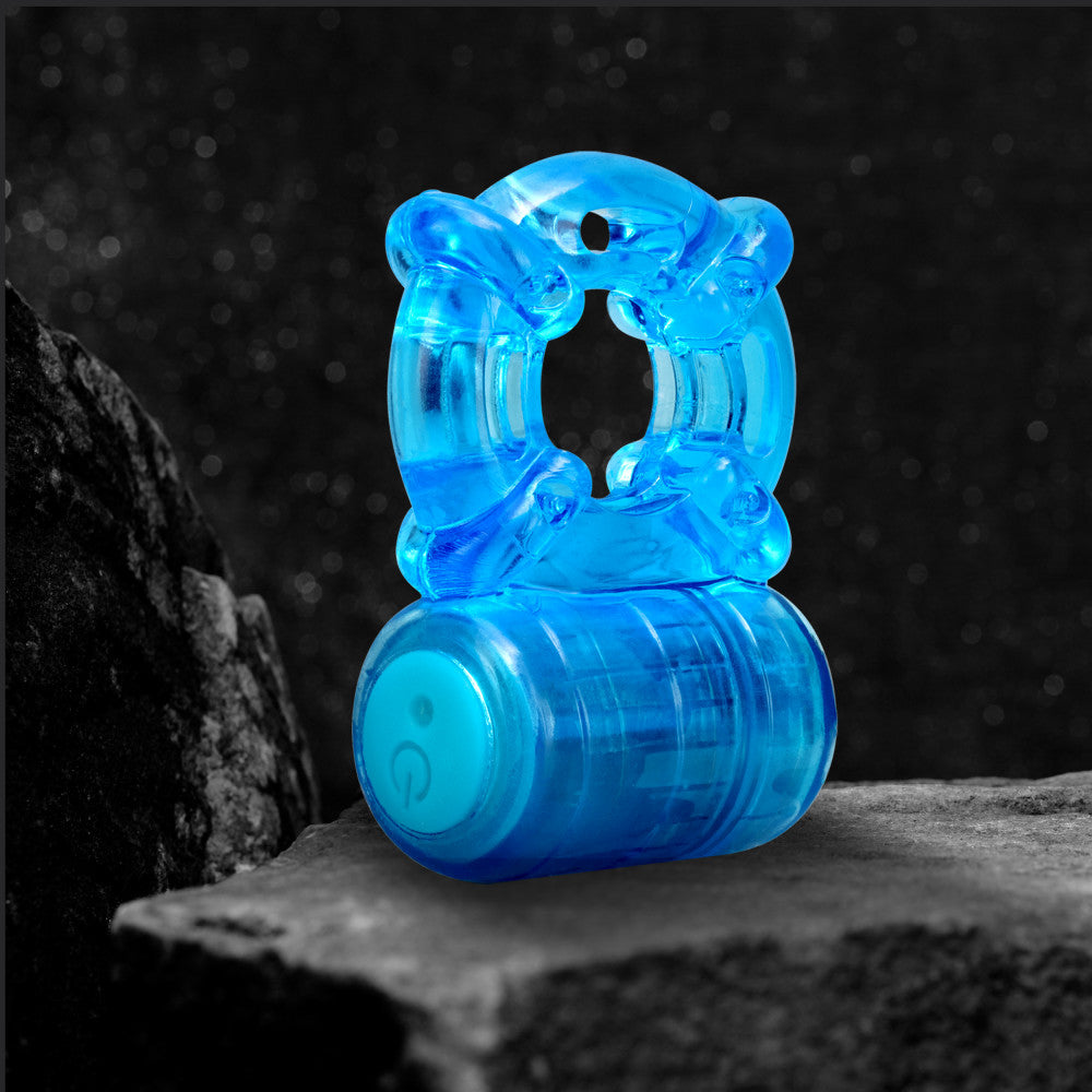 Stay Hard By Blush® | Blue 5-Function Rechargeable Vibrating Penis Ring、mySite、bottomscart
