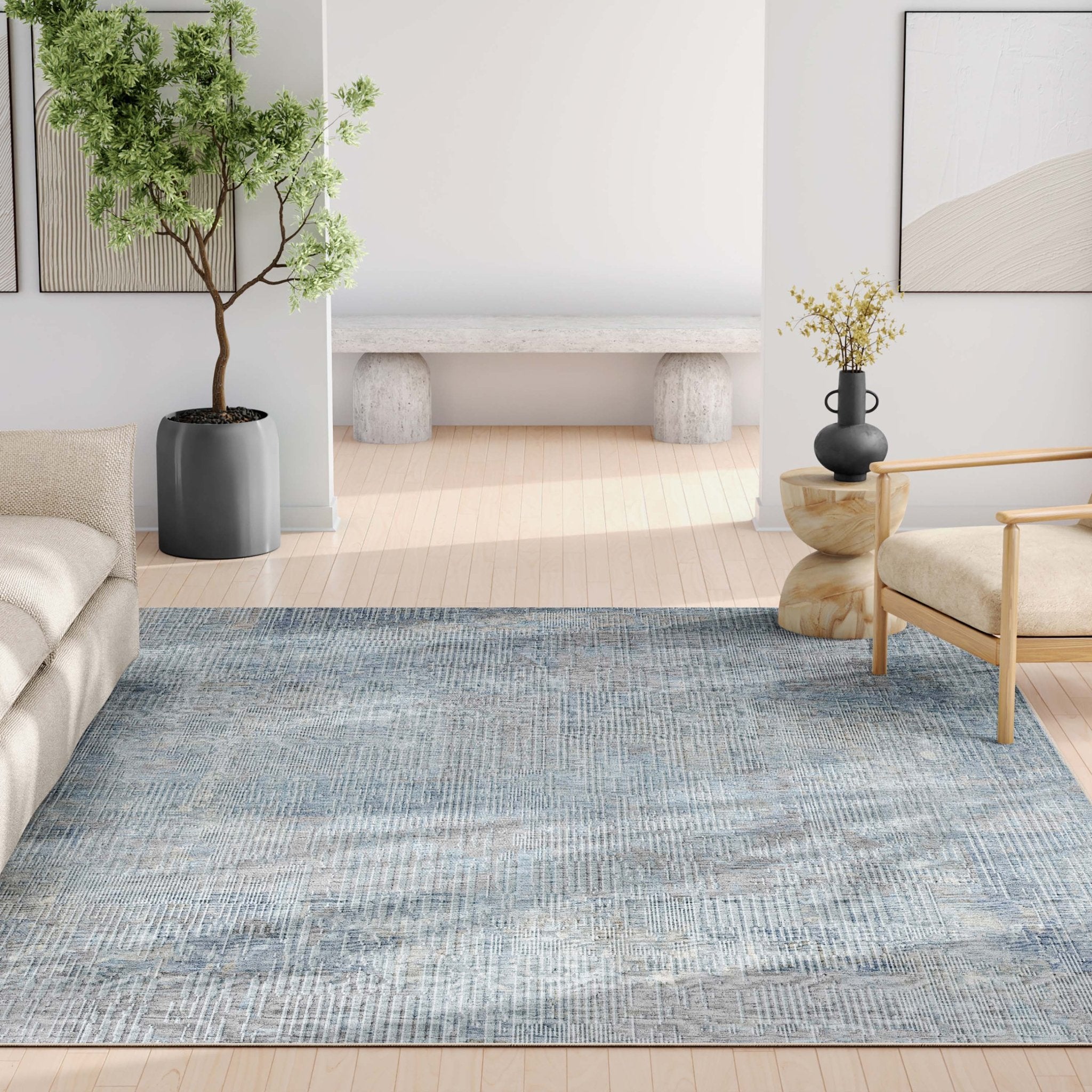 Acropolis Abstract Geometric Lines Blue Flatweave Rug、mySite、gigharbornorthrealestate