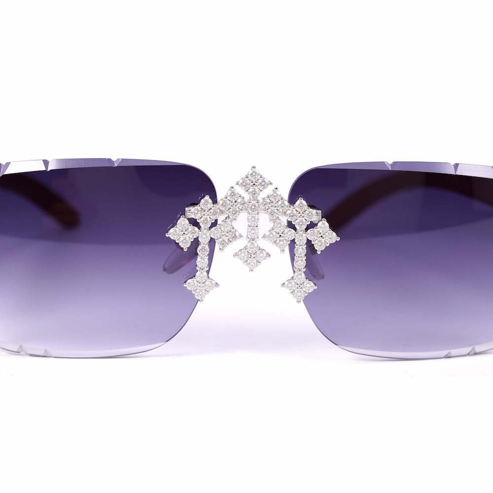 Moissanite Fleuree Cross Sunglasses 14K Gold、mySite、hinf8tx79