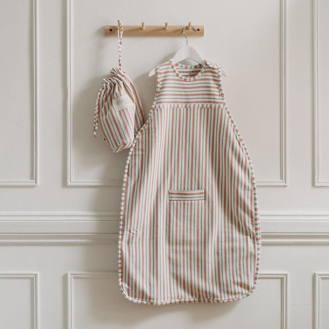  Merino Kids Go Go Sleeping Bag - Duvet Weight - Misty Rose Stripe、mySite、merchandisen