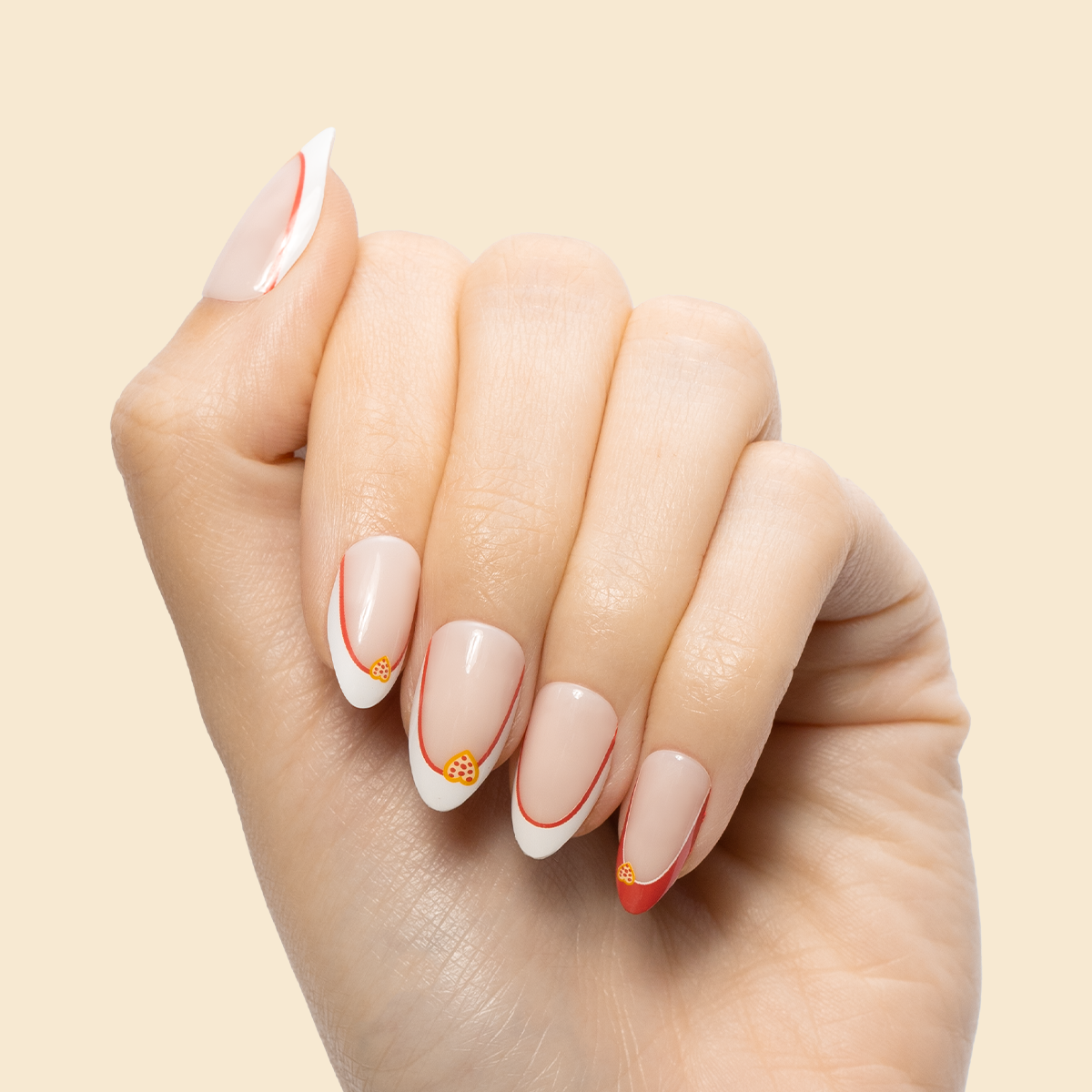 I Heart Pizza French - Press-On | Medium | Almond - Part of Set、mySite、solidvoid