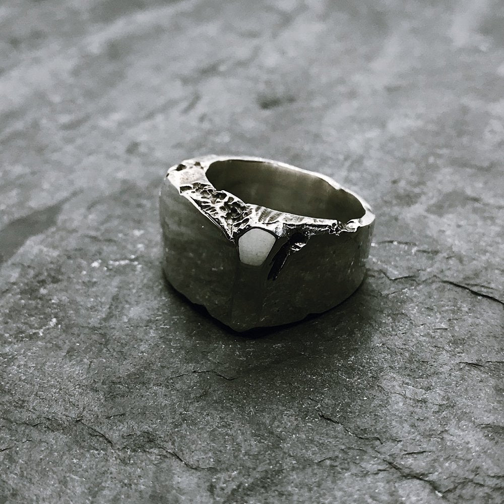  Block Chip Signet in Polished Silver、mySite、merchandisen