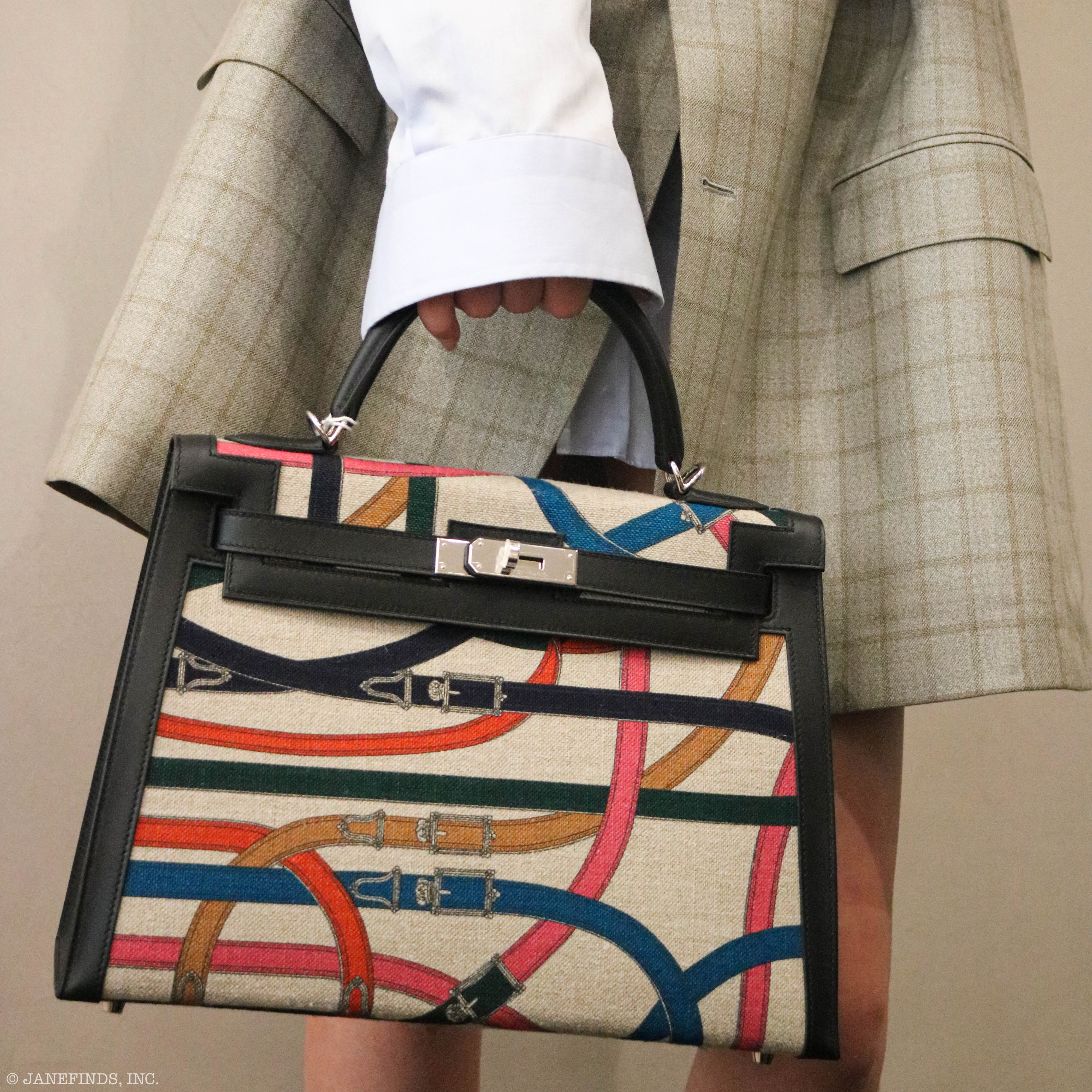 Hermès Kelly 32 Sellier Toile De Camp Cavalcadour Palladium Hardware、mySite、garminoutage.com