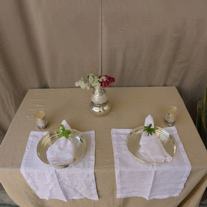 Pure Linen Table Mats | Set of 2 | White、mySite、camillekostekn