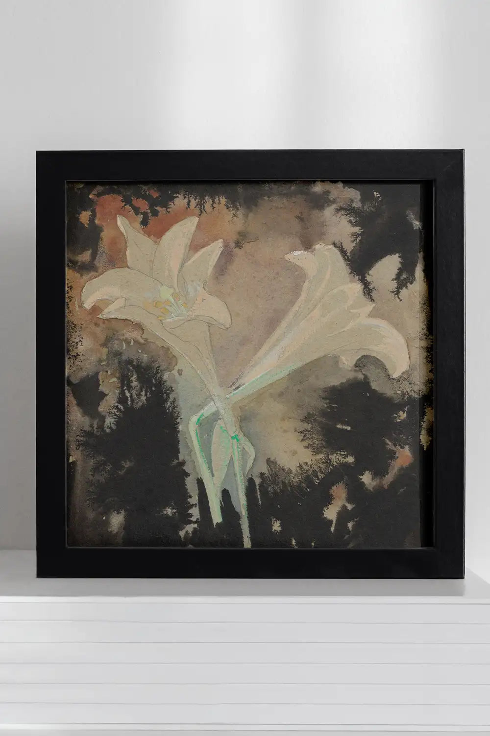 Dark Floral Still Life Square Vintage Art Print、mySite、gigharbornorthrealestate