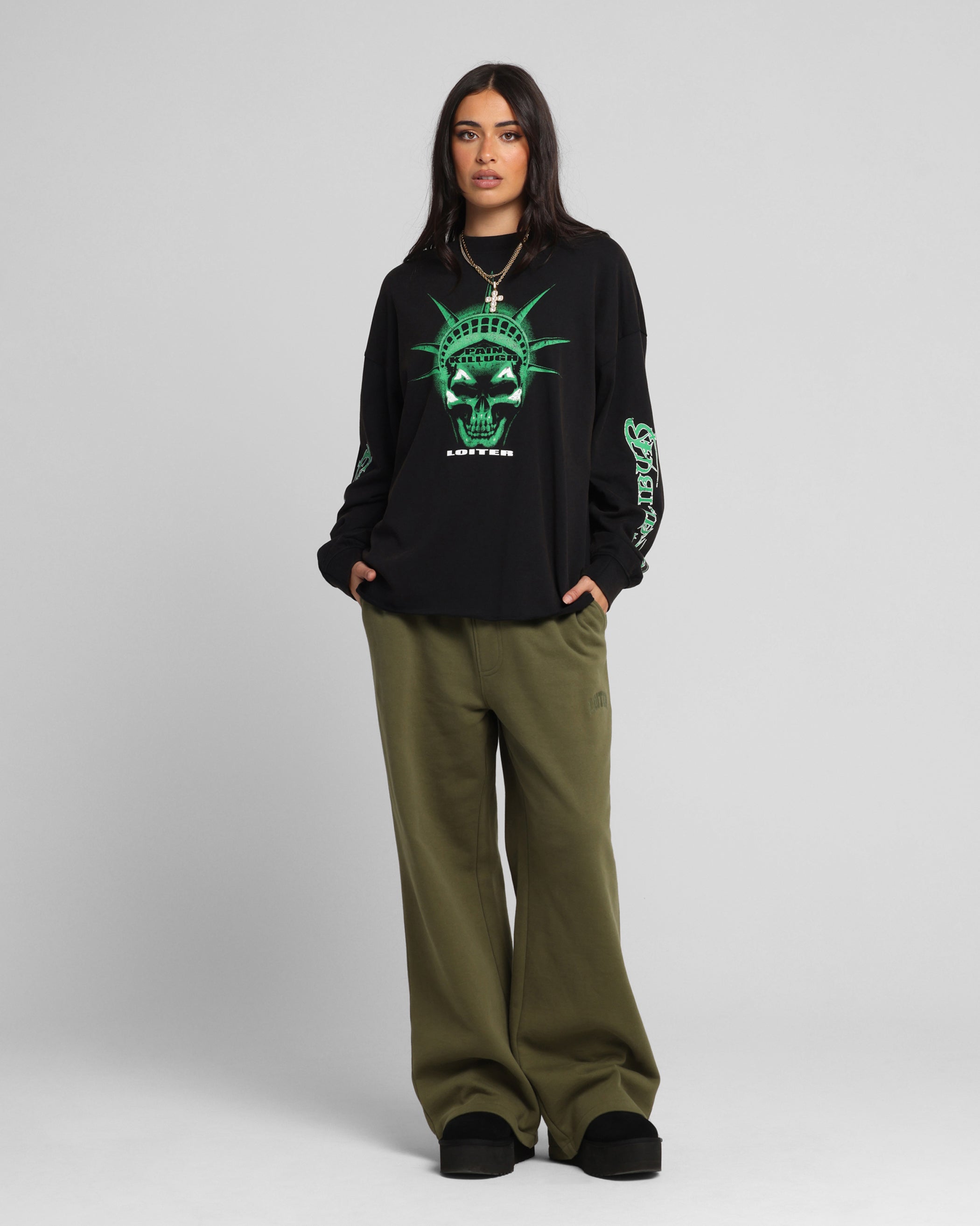 Loiter Liberty Long Sleeve T-Shirt Vintage Black、mySite、zt4zffjzw