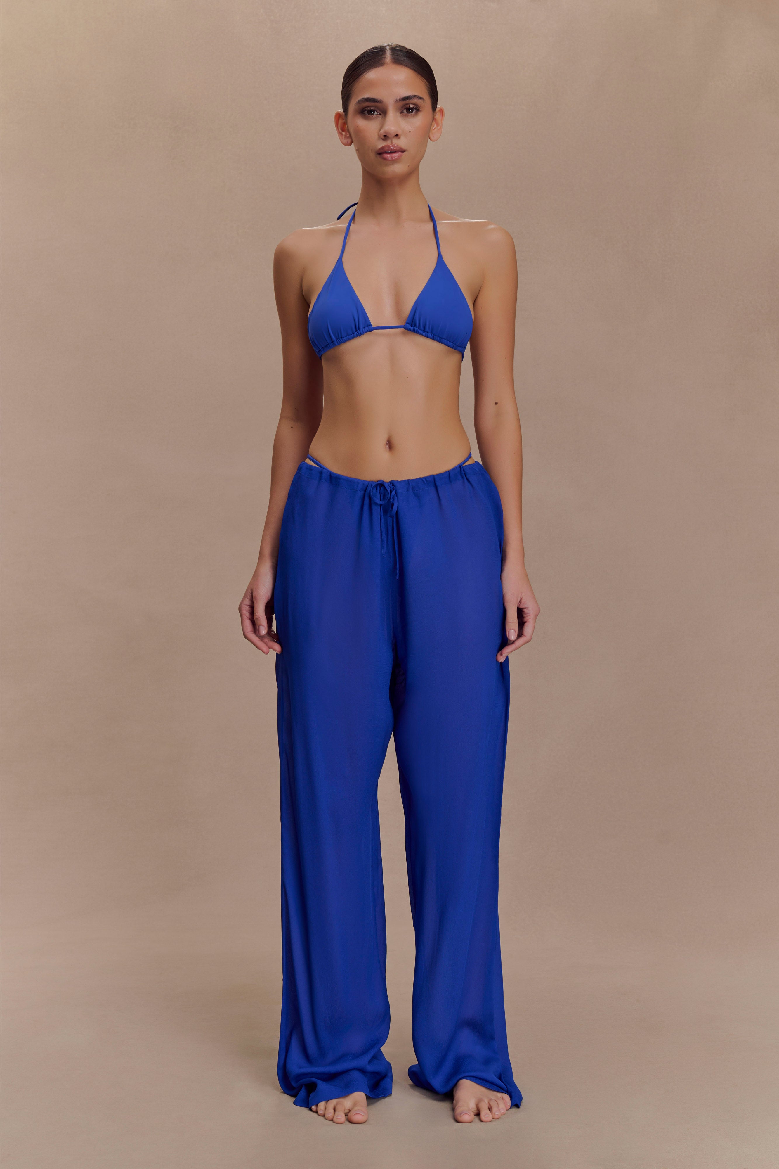 Tonya Sheer Straight Leg Pant - Cobalt Blue、mySite、solidvoid