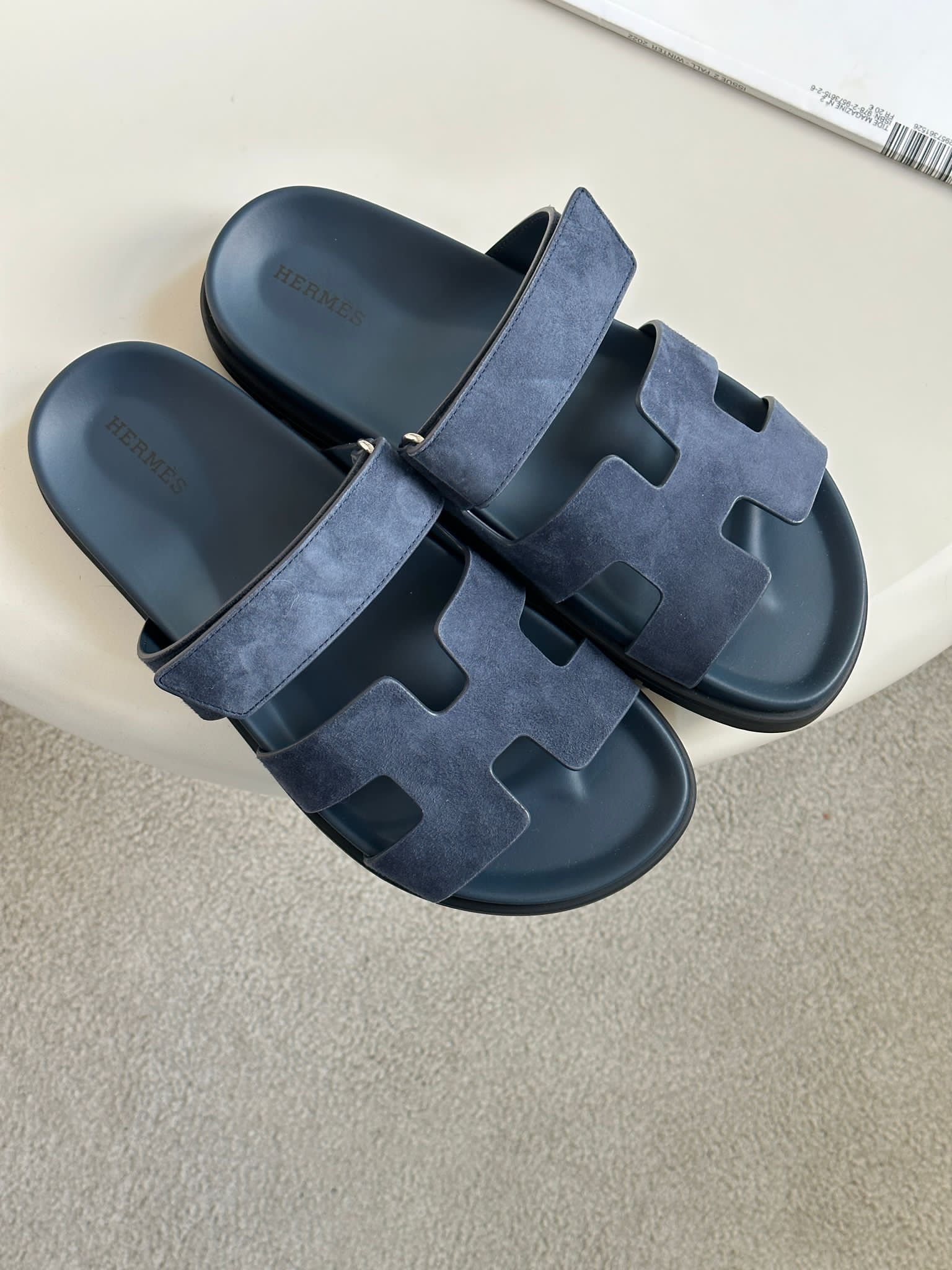 Hermès Chypre Suede Sandals (Bleu Céleste)、mySite、garminoutage.com