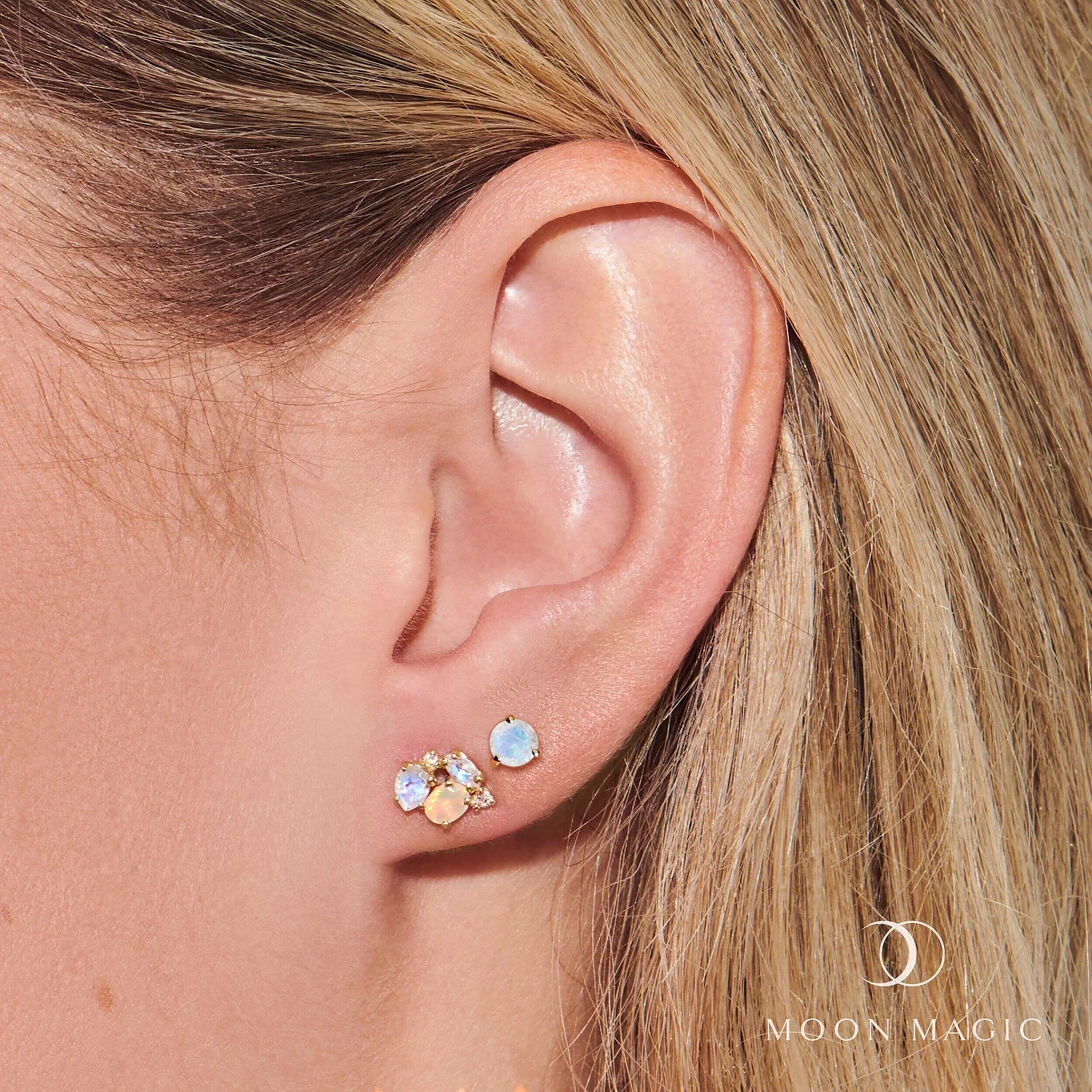 Moonstone & Opal Hoop Earring Set - Positive Aura、mySite、hinf8tx79