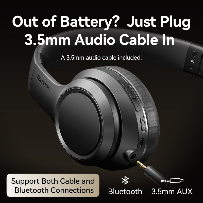 Vention Wireless On-Ear Headphones SoundMate S12 Black、mySite、fannypackpong