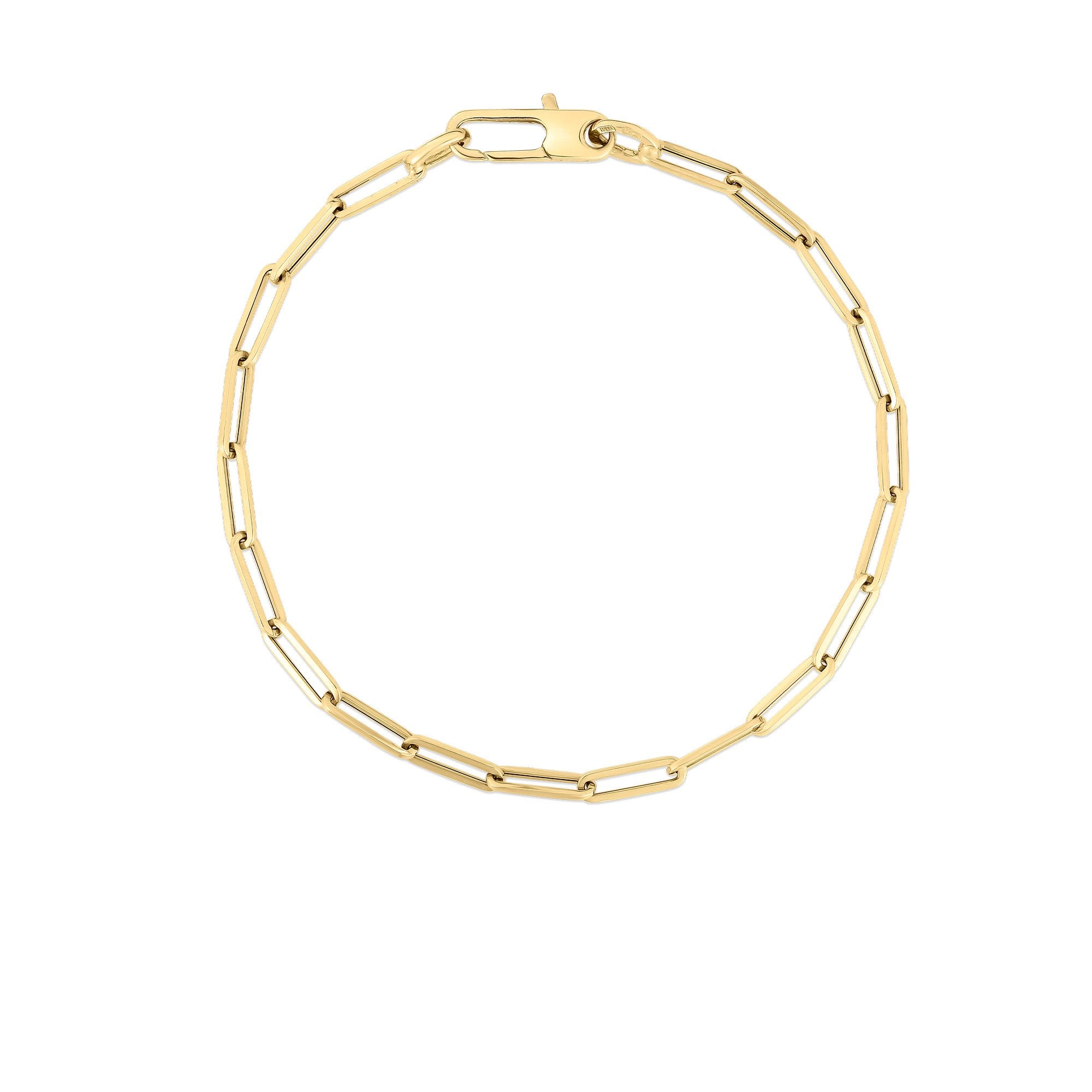 18K Yellow Designer Gold Simple Paperclip Link Bracelet、mySite、hinf8tx79