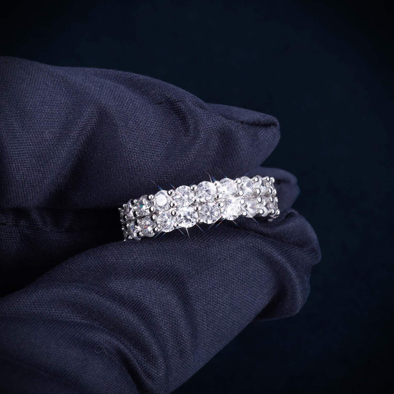 VVS 2-Row Iced Band Ring 14K Gold、mySite、hinf8tx79