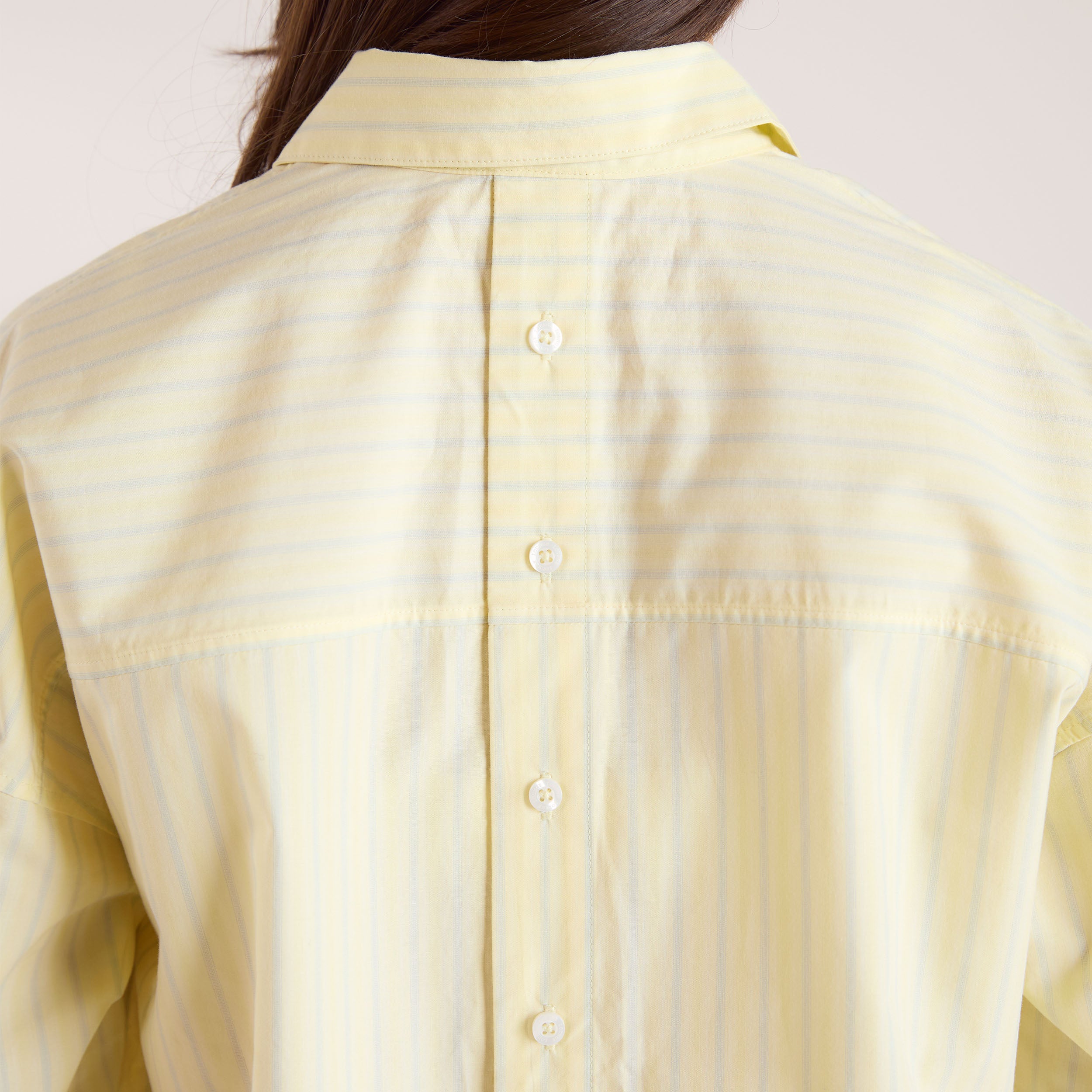 Oversized Striped Cotton Shirt - Yellow、mySite、bengalsvssteelers