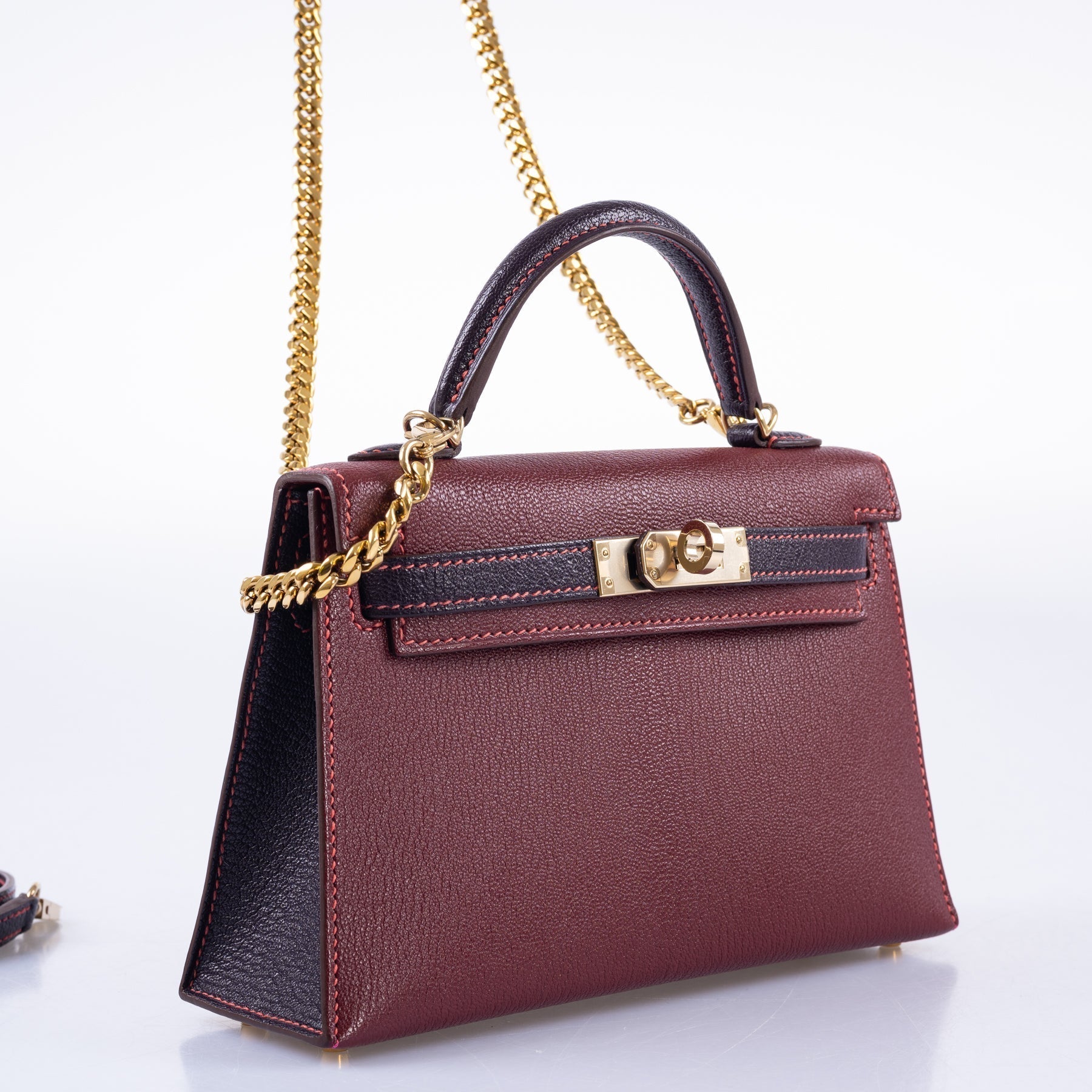 Hermès HSS Mini Kelly 20 Bordeaux and Raisin Chevre Gold Hardware、mySite、garminoutage.com