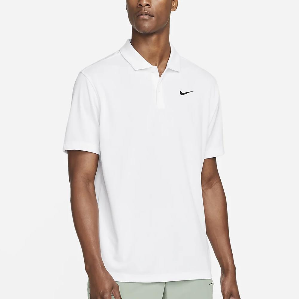 Nike Men's DriFit Solid Polo - White/Black