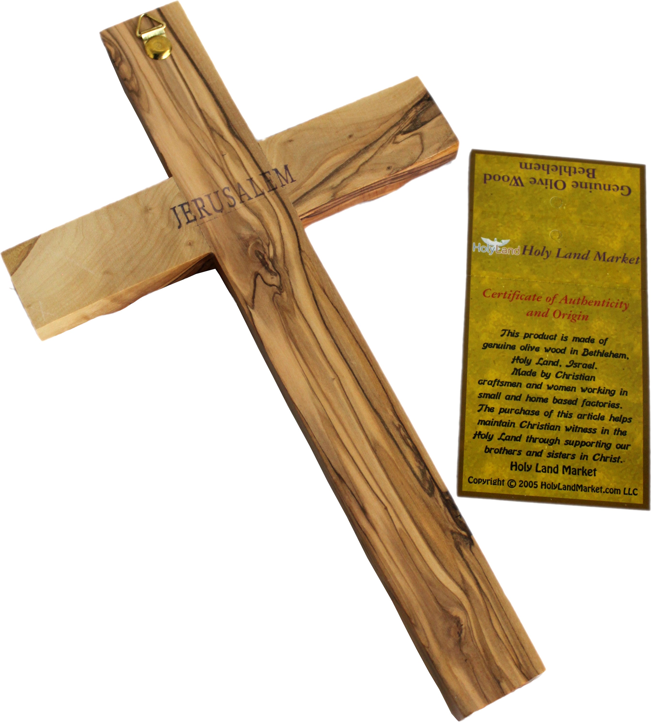 Holy Land Market Olive Wood Cross (9 to 10 inches High)、mySite、topwebapps