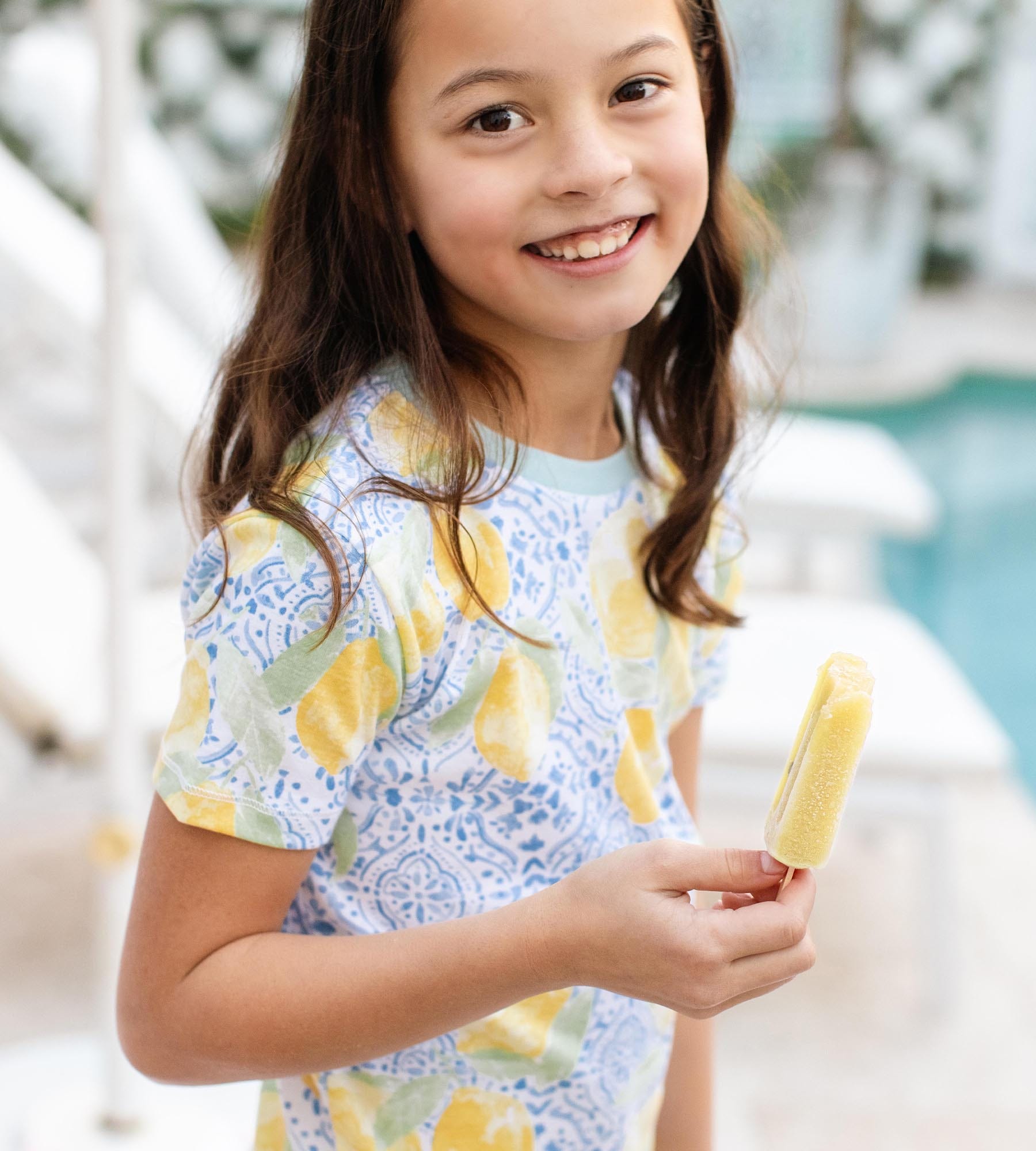 Lemon Tiles Organic Cotton Two-Piece Pajamas、mySite、g9winljtr