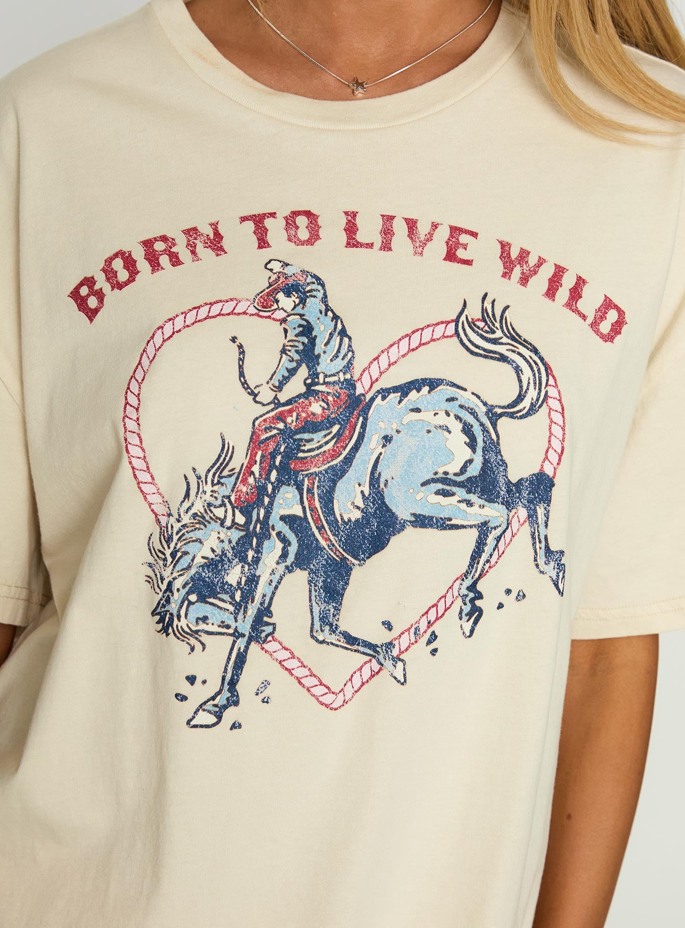 Born To Live Wild Graphic Top White、mySite、solidvoid