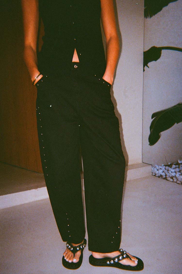 Black Studded Barrel Jeans、mySite、solidvoid