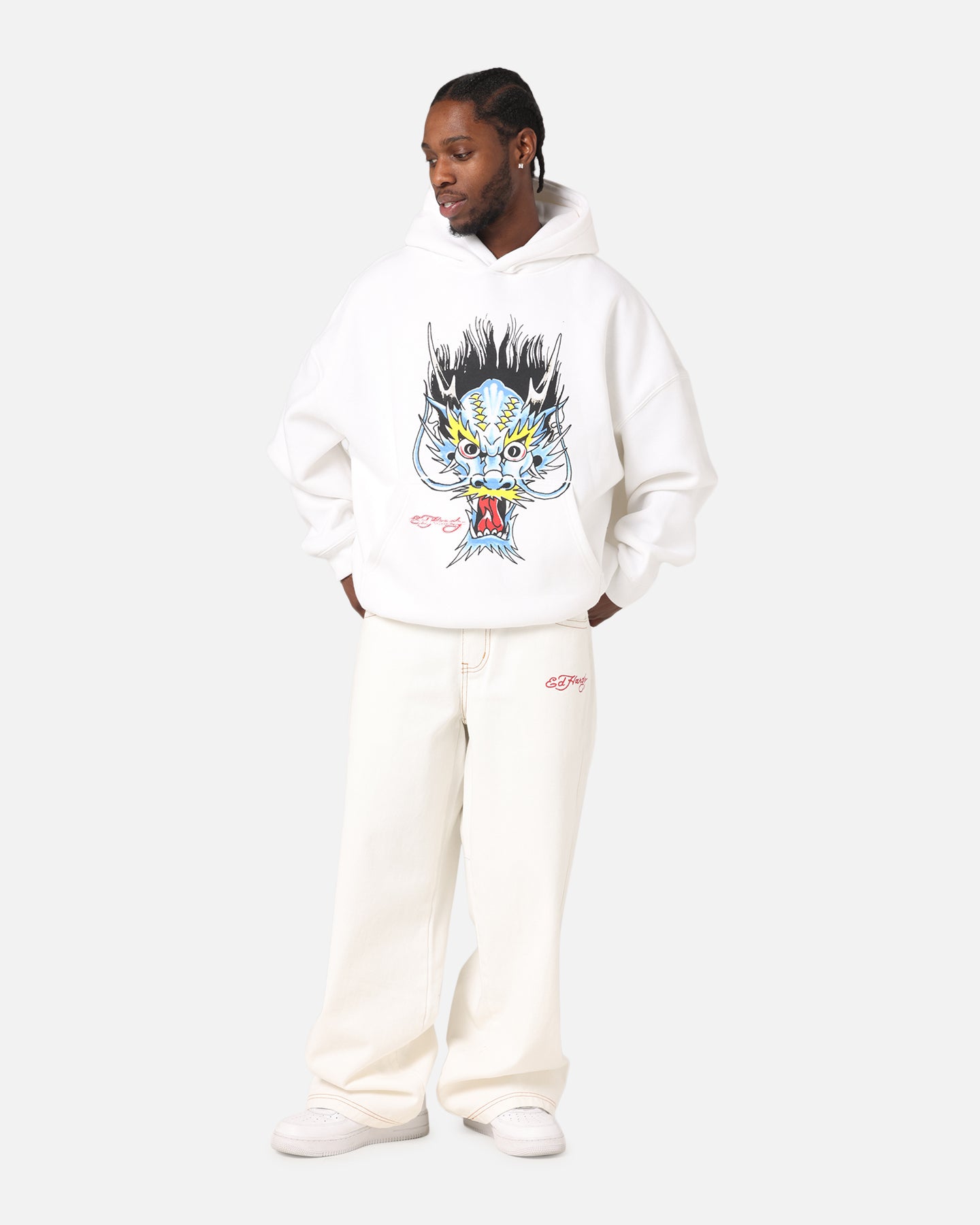 Ed Hardy Blue Dragon Hoodie White、mySite、zt4zffjzw