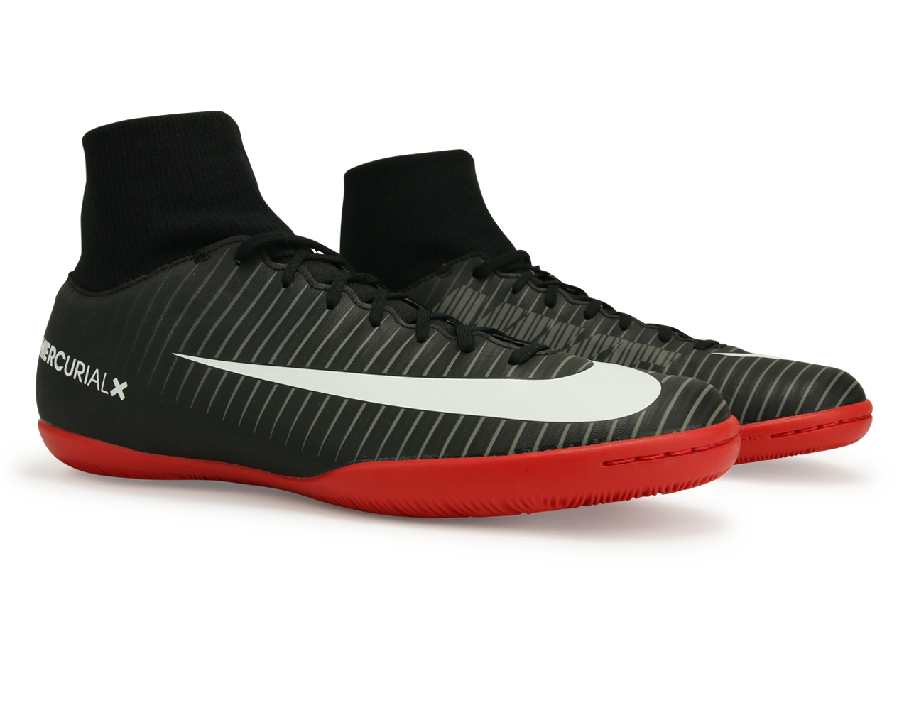 Nike Men's MercurialX Victory VI Dynamic Fit Indoor Soccer Shoes Black/White/Dark Grey、mySite、noshort