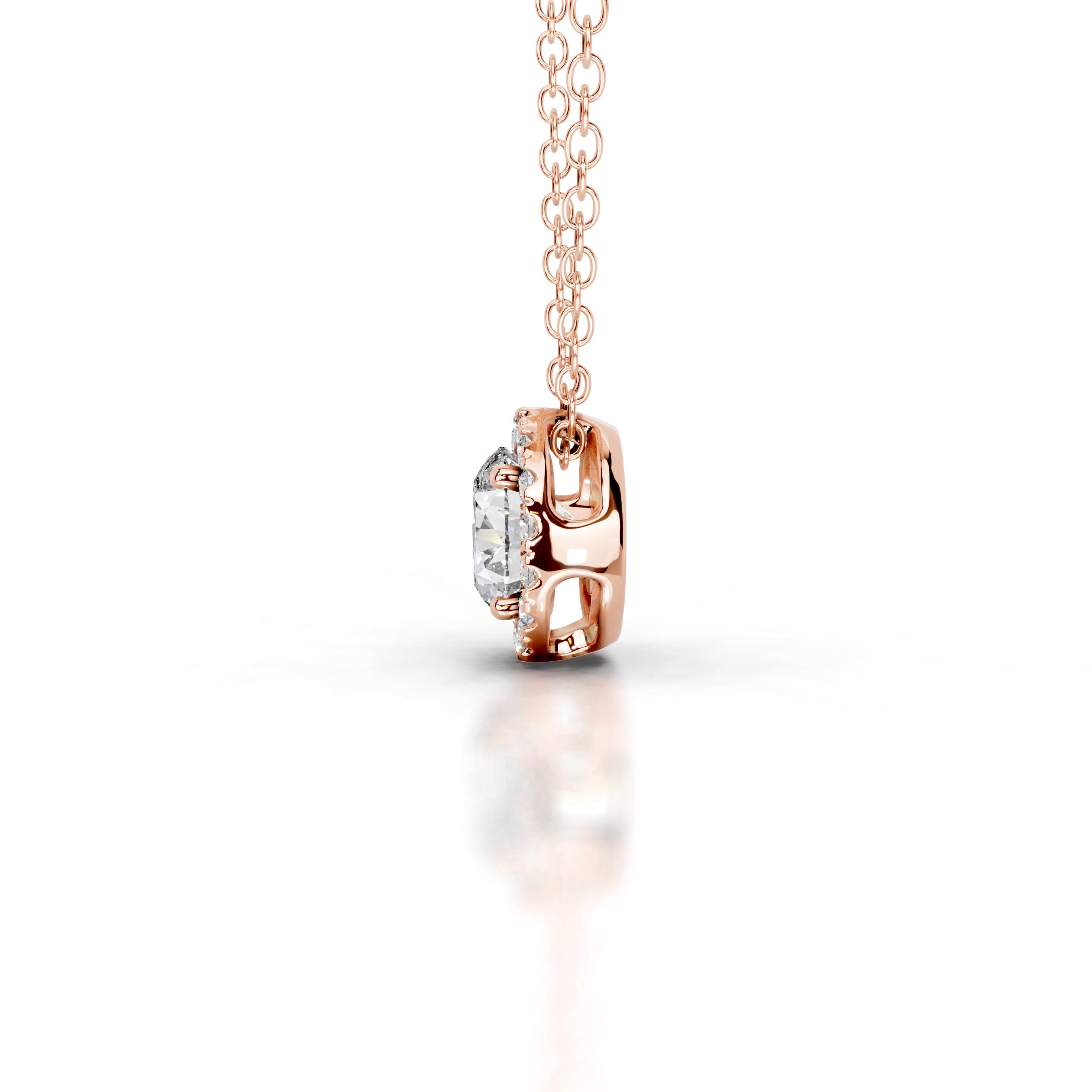 Adele Diamond Halo Pendant - 14K Rose Gold、mySite、hinf8tx79