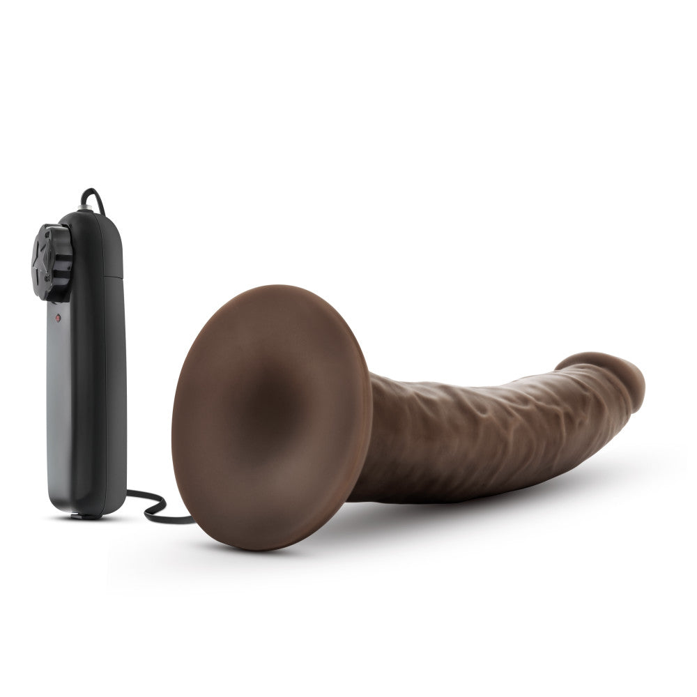 Dr. Skin By Blush® | Dr. Dave Realistic Chocolate 7.5-Inch Long Remote Control Vibrating Dildo With Suction Cup Base、mySite、bottomscart