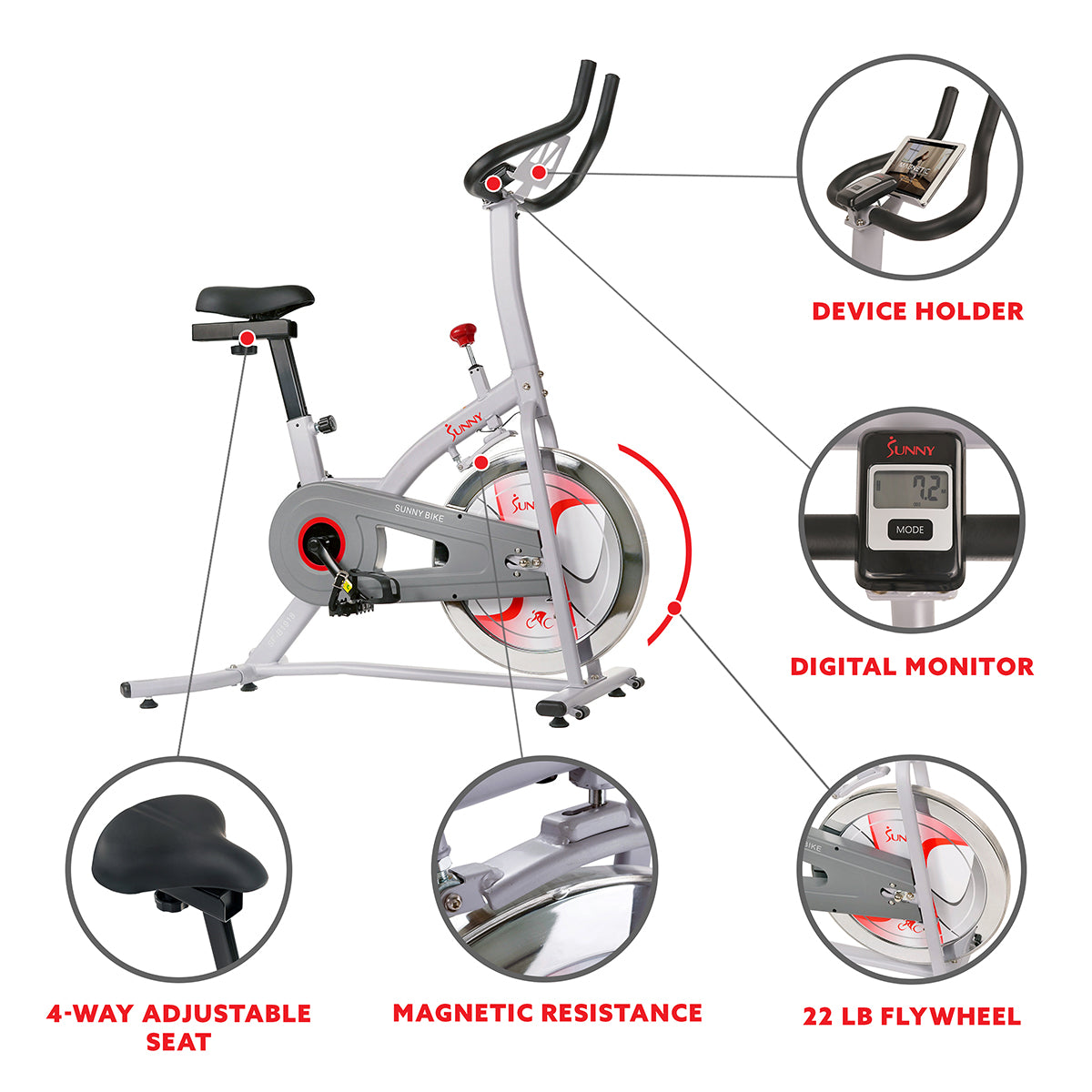  Magnetic Resistance Indoor Cycling Exercise Bike、mySite、ghnorth