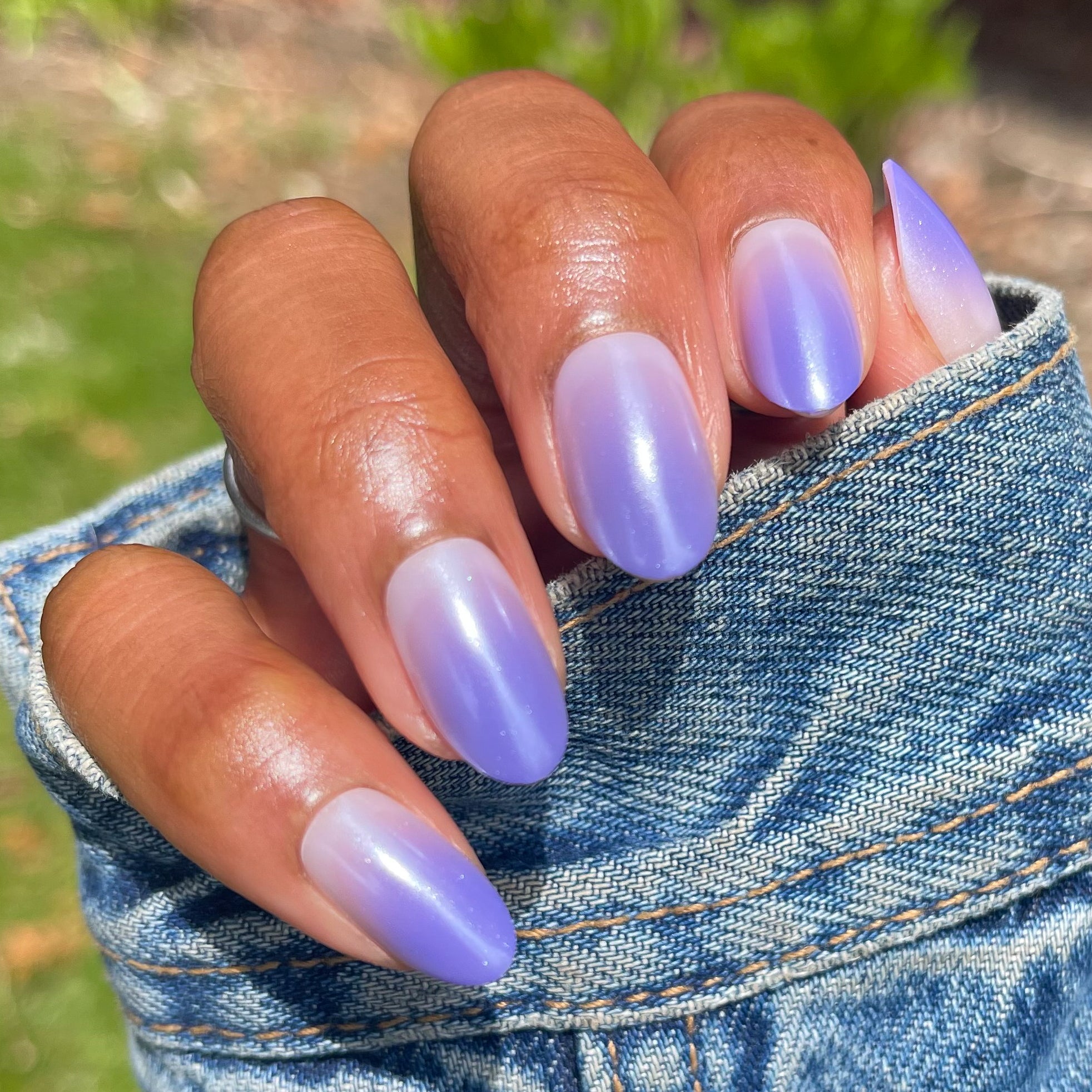 Purple Chrome Gradient - Press-On | Medium | Oval、mySite、solidvoid