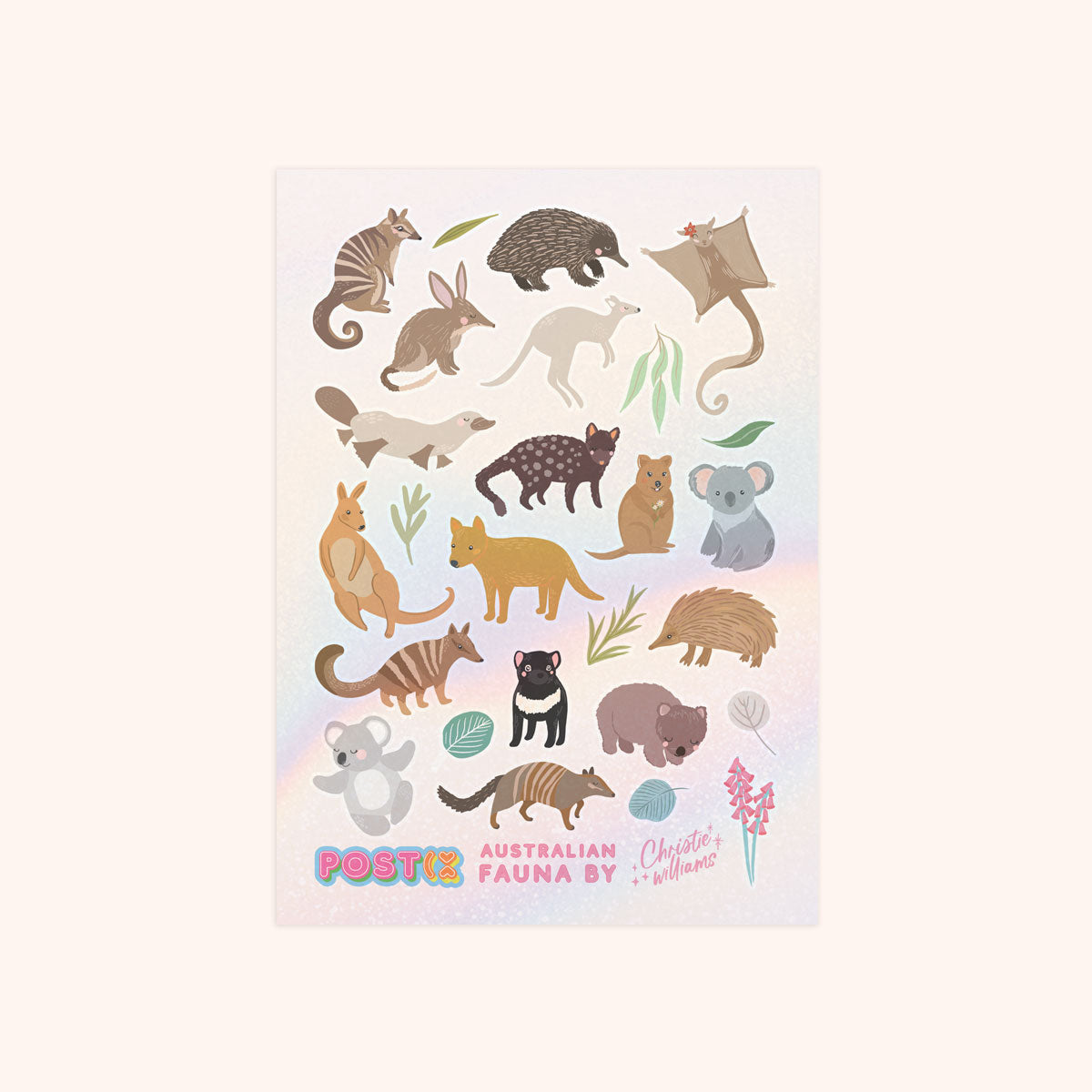  Aussie Fauna A6 Hologram Sticker Sheet、mySite、ghnorth