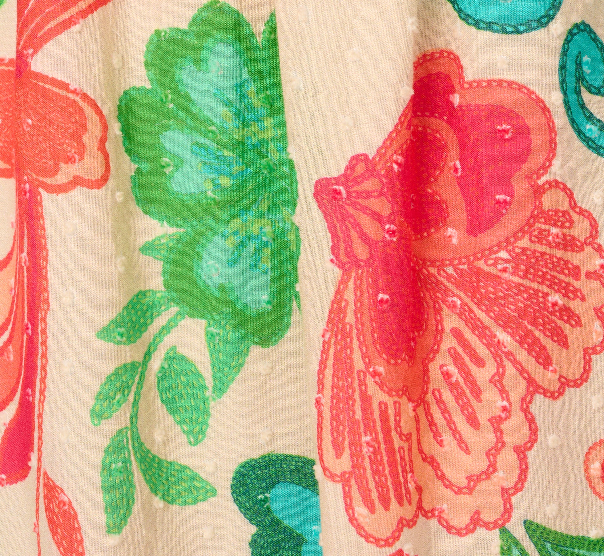 Floral Shirred Cotton Midi Sundress In Ivory Multi、mySite、solidvoid