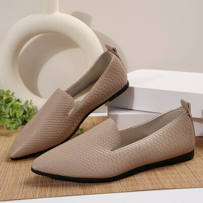  Snake Print Pointed Toe Slip-Ons、mySite、justintrudeaud