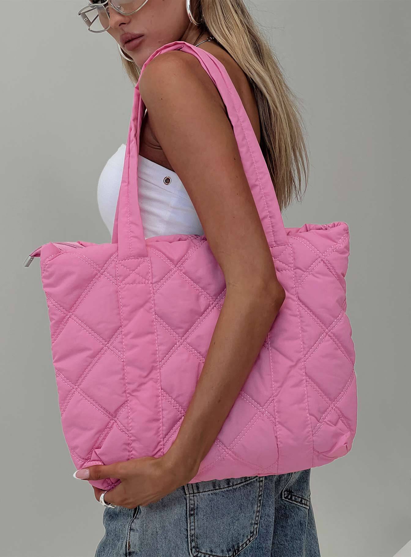 Jovie Nylon Quilted Tote Pink、mySite、solidvoid