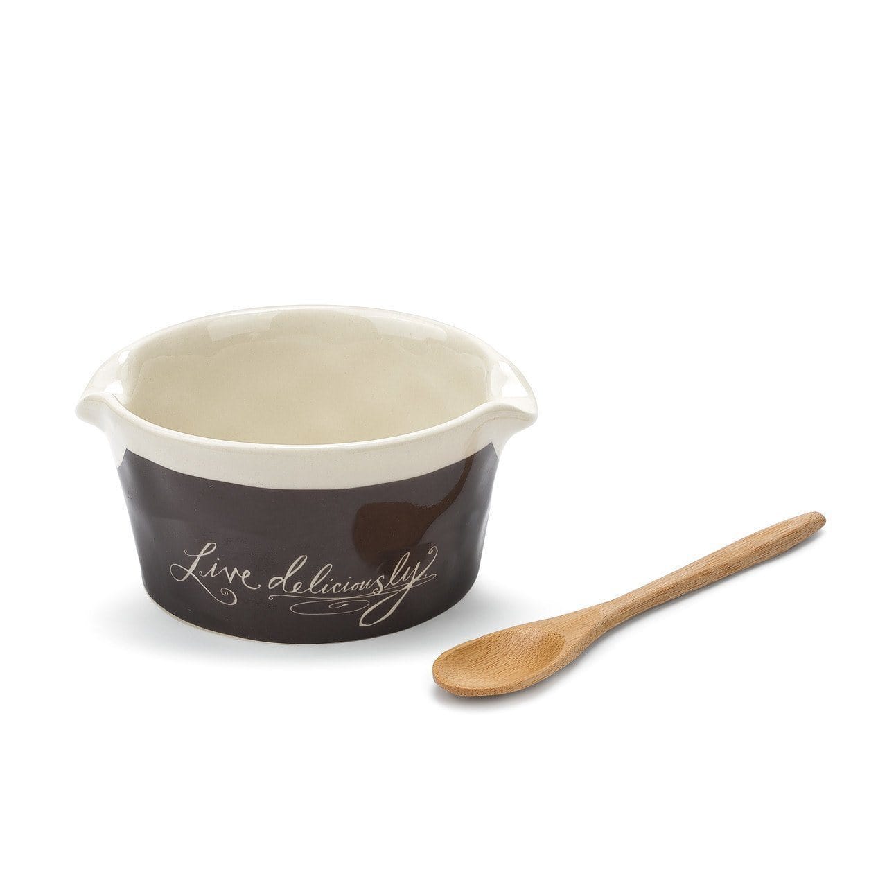 Live Deliciously Appetizer Bowl with Spoon or Spoon Rest、mySite、g9winljtr