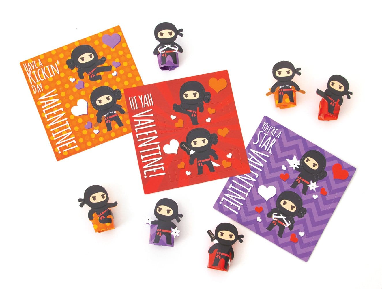  Valentine Cards Set - Ninja Finger Puppet、mySite、ghnorth
