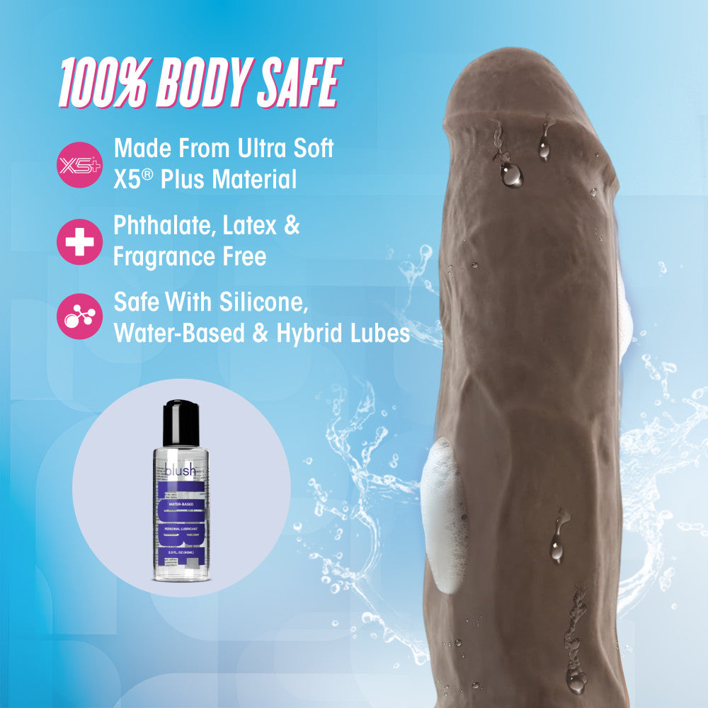 Au Naturel By Blush® | Big Boy Realistic Chocolate 10-Inch Long Dildo With Balls & Suction Cup Base、mySite、bottomscart