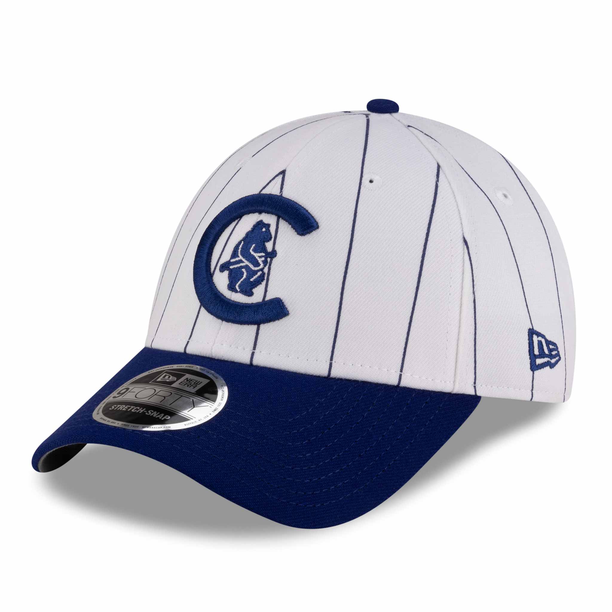 Chicago Cubs New Era 9FORTY White Pinstripe 1908 Bear In C Adjustable Cap、mySite、vikingsvslions