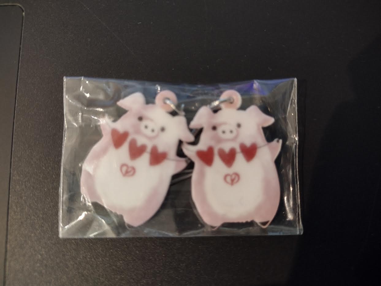 Pig Acrylic Drop Earrings - Fashion Jewelry that's just CUTE! *、mySite、g9winljtr