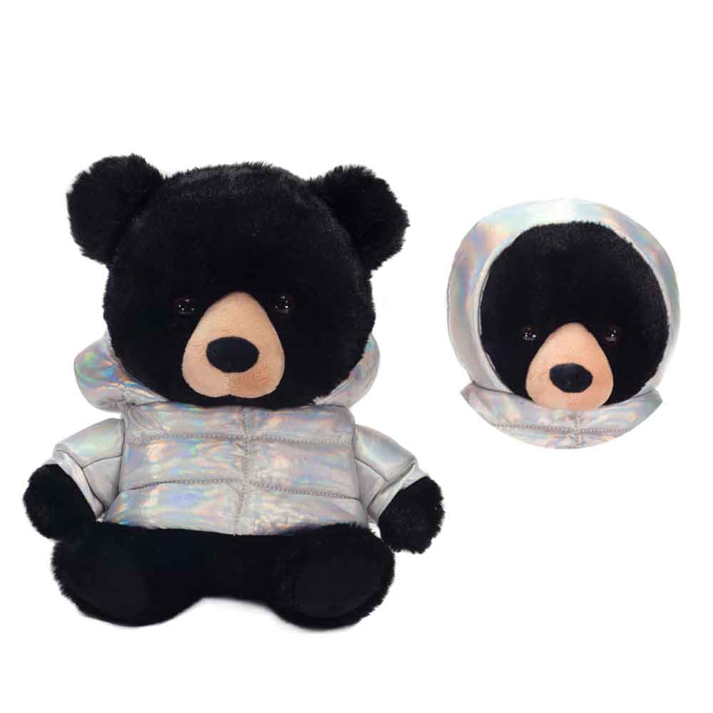 9IN BLACK BEAR WITH SILVER HOODED PUFFER JACKET、mySite、g9winljtr