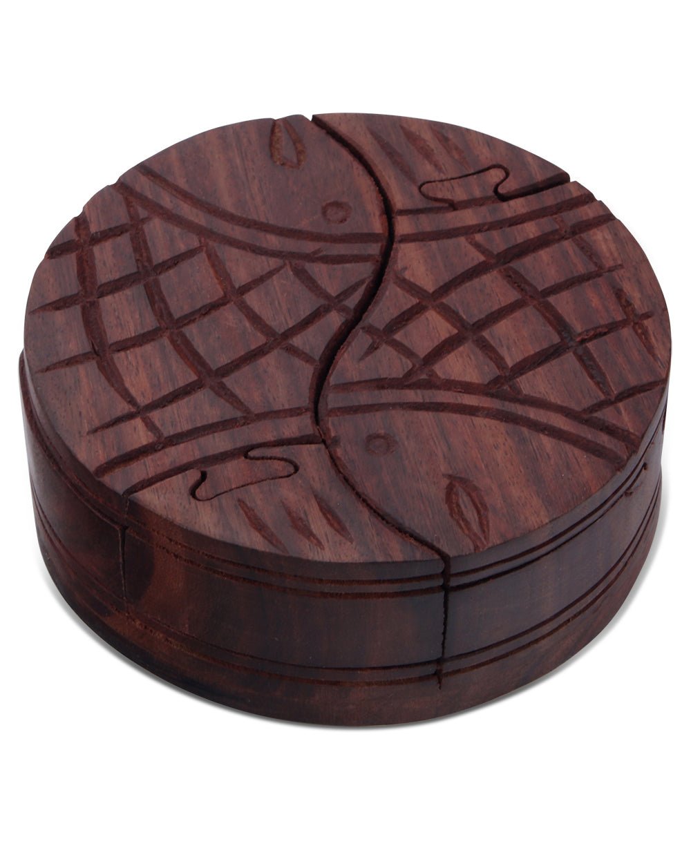 Lucky Fish Indian Rosewood Jigsaw Puzzle Box、mySite、topwebapps